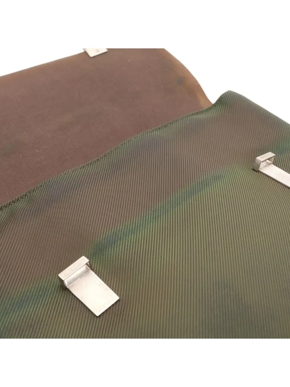 Louis Vuitton Sarah Tov GM Taiga Leather Canvas Shoulder Bag Brown Green